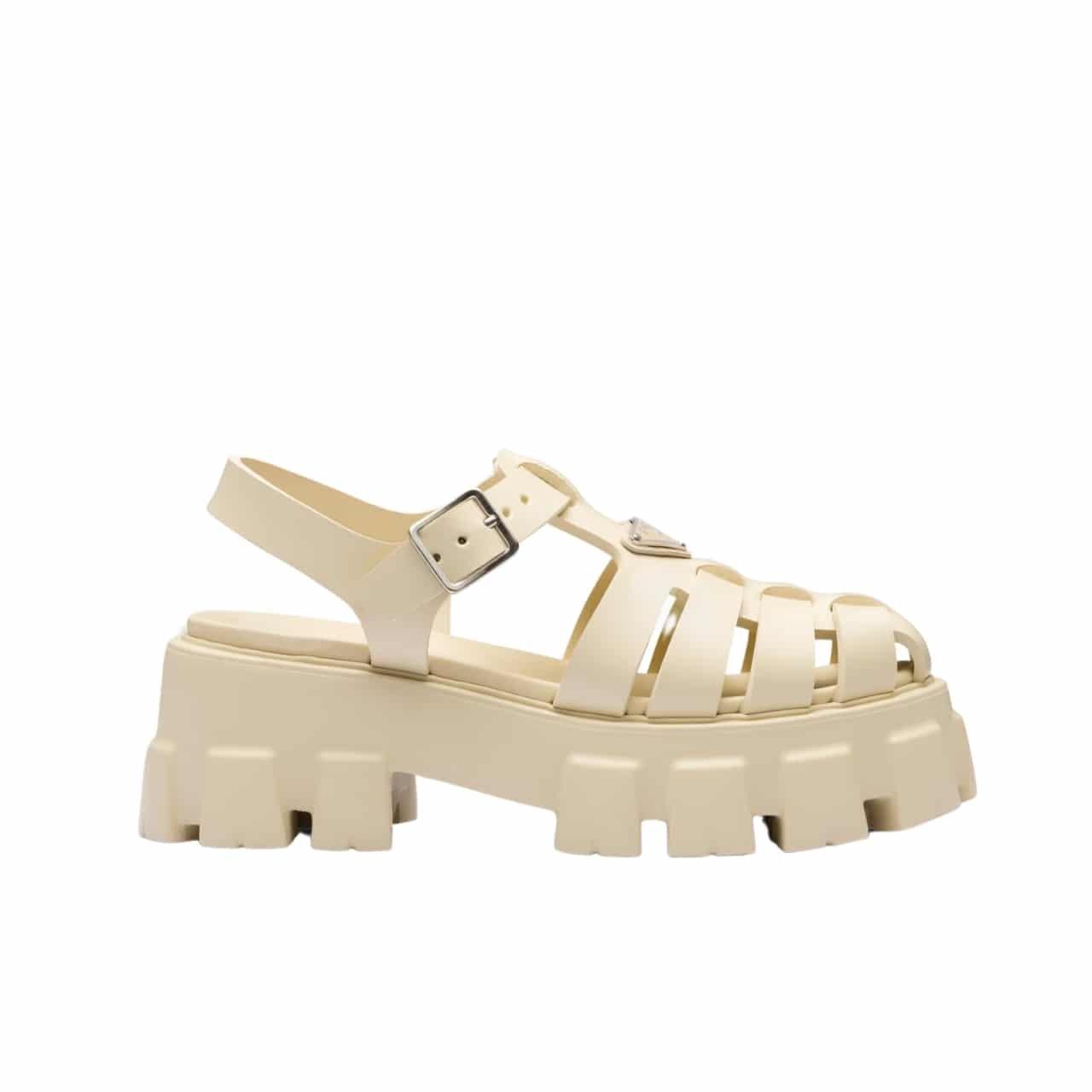 GCBB01-13 Prada Rubber Monolith Sandals Quartz 1X853M 3Lkk F0482 F Dd55 - Image 1