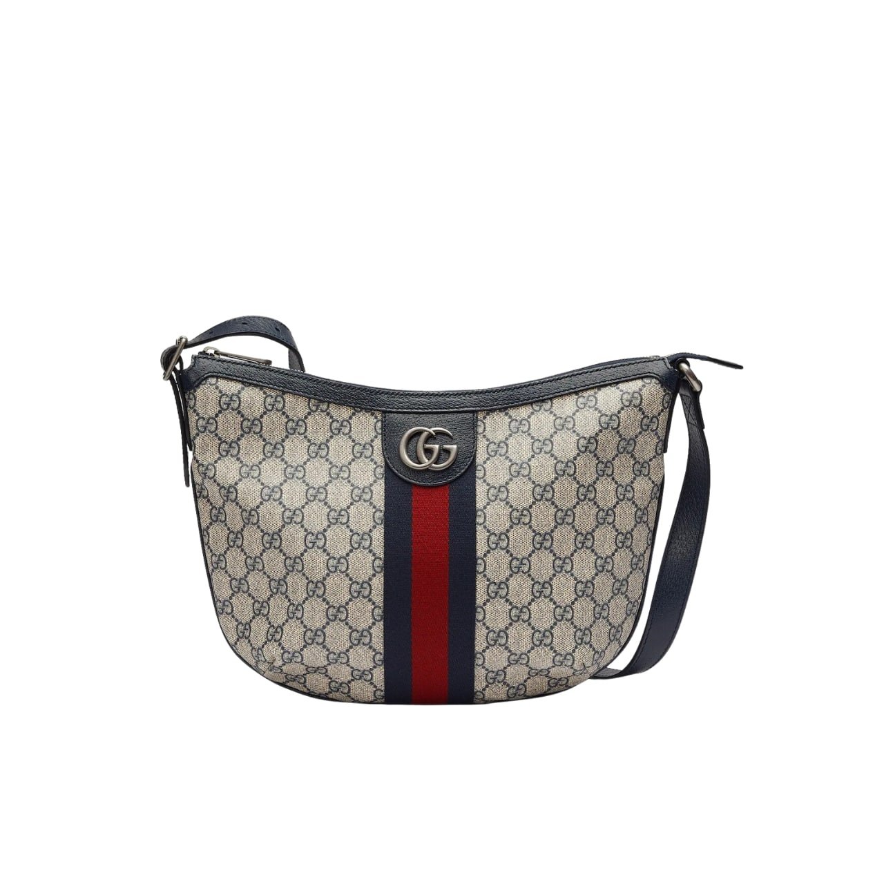 xr:d:DAF4OnkYemU:964,j:5642302233013840333,t:24020604 Gucci Ophidia Small Shoulder Navy Blue Bag 598125 2Zgmn 4076 - Image 1