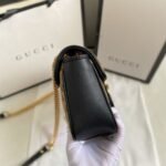 Gucci Gg Marmont Shoulder Bag Beige Black 26Cm 443497 Hvkeg 9772 - Image 7