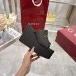 Gucci Women’s Wedge Sandal With Horsebit Black 816328 Fab10 1000 - Image 6