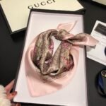 Gucci Gg Blooms Foulard Scarf Light Pink - Image 5