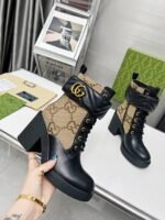 Gucci With Double G Ankle Boots Camel Ebony 719849 Aabd0 1183 - Image 5