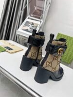 Gucci With Double G Ankle Boots Camel Ebony 719849 Aabd0 1183 - Image 6
