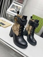 Gucci With Double G Ankle Boots Camel Ebony 719849 Aabd0 1183 - Image 7