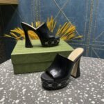 Gucci Women’S Platform Slide Sandal Black 740426 C9D00 1000 - Image 6