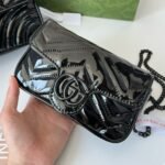 Gucci GG Marmont Patent Super Mini Bag Black Patent 17cm 476433 AACDE 1000 - Image 2