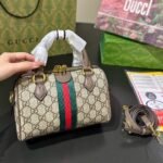 Gucci Ophidia Small Boston Bag GG Monogram Beige And Dark Brown 22Cm 772053 96IWG 8745 - Image 4