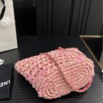 Chanel Straw Shoulder Bags Pink 27Cm - Image 3
