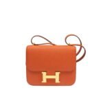 Hermes Constance Mini Epsom Gold-Toned Hardware Orange 18Cm
