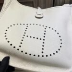 Hermes Clemence Evelyne PM 25Cm White - Image 5