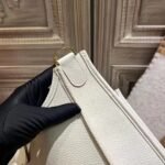 Hermes Clemence Evelyne PM 25Cm White - Image 7