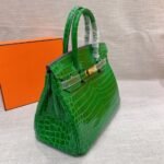 Hermes Birkin 30 Crocodile Gold-Toned Hardware Dark Green - Image 4