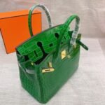 Hermes Birkin 30 Crocodile Gold-Toned Hardware Dark Green - Image 2