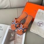 Hermes Oran Sandal Bleu Brut Gold H221105ZV48340 - Image 4