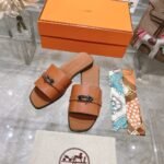 Hermes Giulia Sandal Brown H231056Z A3360 - Image 3