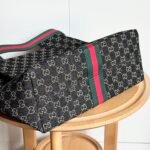 Gucci Giglio Large Tote Bag Black And White GG Denim 39Cm ‎865452 UN3AG 1099 - Image 4