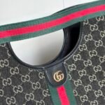 Gucci Giglio Large Tote Bag Black And White GG Denim 39Cm ‎865452 UN3AG 1099 - Image 3