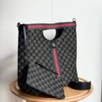 Gucci Giglio Large Tote Bag Black And White GG Denim 39Cm ‎865452 UN3AG 1099 - Image 5