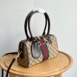 Gucci Borsetto Medium Boston Bag GG Canvas Sand And Brown 28Cm 866732 FAFV9 9653 - Image 5