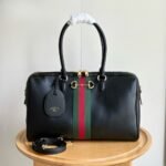Gucci Borsetto Large Boston Bag Black Leather 38Cm 866734 AAGIQ 1053 - Image 3