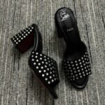 Christian Louboutin Jane 85 Black Strass Mules 1240729T023 - Image 4