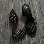 Christian Louboutin Jane 85 Black Strass Mules 1240729T023 - Image 2