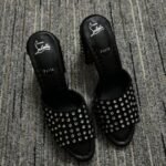 Christian Louboutin Jane 85 Black Strass Mules 1240729T023 - Image 5