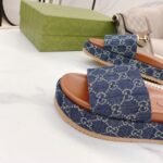 Gucci Women’s Platform Slide Sandal GG Denim Blue ‎623212 2KQ00 4402 - Image 4