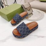 Gucci Women’s Platform Slide Sandal GG Denim Blue ‎623212 2KQ00 4402 - Image 6