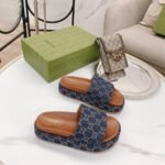 Gucci Women’s Platform Slide Sandal GG Denim Blue ‎623212 2KQ00 4402 - Image 8