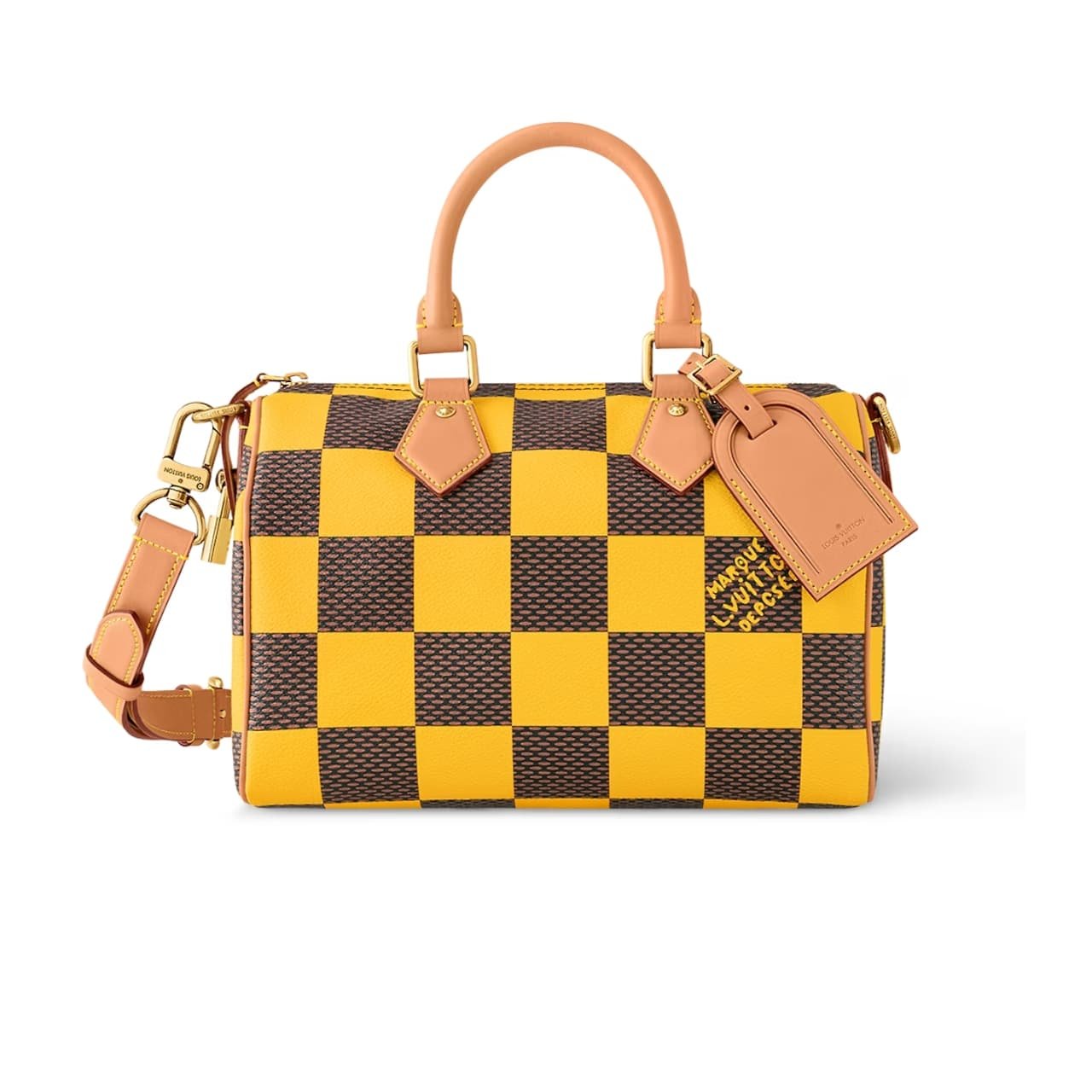 xr:d:DAF4OnkYemU:1592,j:6075779054058247554,t:24032903 Louis Vuitton Speedy Bandoulière 25 Damier Pop Yellow 25Cm N40584 - Image 1