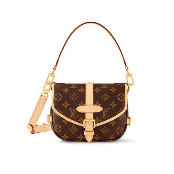 xr:d:DAFtEqa0VH0:213,j:414733301342985715,t:23090705 Louis Vuitton Saumur BB Monogram Brown 20Cm M46740 - Image 1