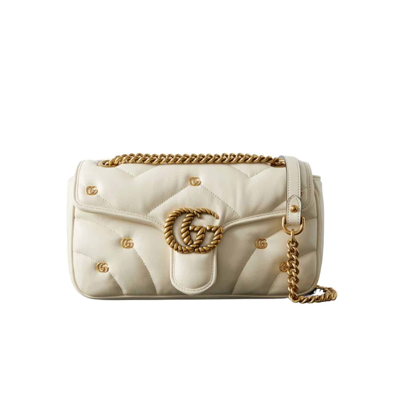 xr:d:DAF4OnkYemU:312,j:5062460802967146285,t:24010807 Gucci Gg Marmont Shoulder Bag White 23Cm 443497 Aacpg 9206 - Image 1