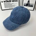 Louis Vuitton Monogram Denim Baseball Cap In Blue - Image 2