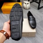Louis Vuitton Loafer Matte Leather With Lv Logo In Black - Image 9