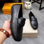 Louis Vuitton Loafer Matte Leather With Lv Logo In Black - Image 5