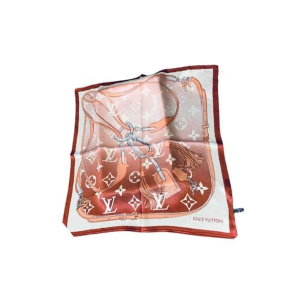 xr:d:DAFjPma0gRM:12,j:4948658119,t:23051808 Louis Vuitton Straps Square Scarf Brown - Image 1