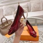 Louis Vuitton Patent Leather Pumps Dark Red - Image 4