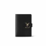 Louis Vuitton Lv Vertical Compact Wallet Taurillon Leather Black 12Cm M81561