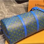 Louis Vuitton Keepall Bandoulière Blue Green 45cm - Image 9