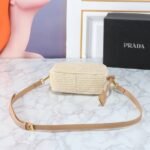 Prada Raffia Crochet Shoulder Bag Natural 20Cm 1Bh196 2A2T F0018 V Ouo - Image 4
