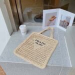 Prada Crochet Tote Bag Natural 38cm 1BG393 2C2T F0018 V OOO - Image 7