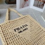 Prada Crochet Tote Bag Natural 38cm 1BG393 2C2T F0018 V OOO - Image 6