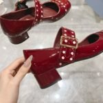 Prada Patent Leather Mary Jane Pumps Red - Image 5
