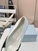 Prada Two Tone Toe Kitten Heels In Black And White - Image 3