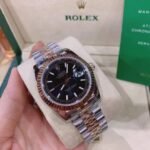 Rolex Oyster Perpetual Datejust Black Dial With Silver And Everose Gold Strap 36mm 116231 - Image 2