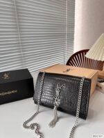 Saint Laurent Kate Tassel Medium Crocodile Embossed Leather Black 22cm 354119dnd0n1000 - Image 2
