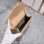Saint Laurent Envelope Matelassé Grain De Poudre Dark Beige 24Cm - Image 5