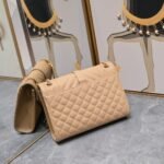 Saint Laurent Envelope Matelassé Grain De Poudre Dark Beige 24Cm - Image 6