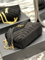 Saint Laurent Loulou Small Flap Bag Suede Black 25Cm - Image 7